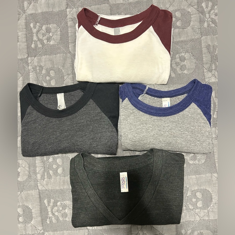 American Apparel Baseball Tee Bundle